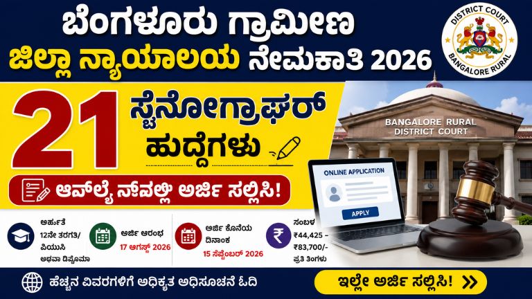 Bengaluru Rural District Court Recruitment 2026
